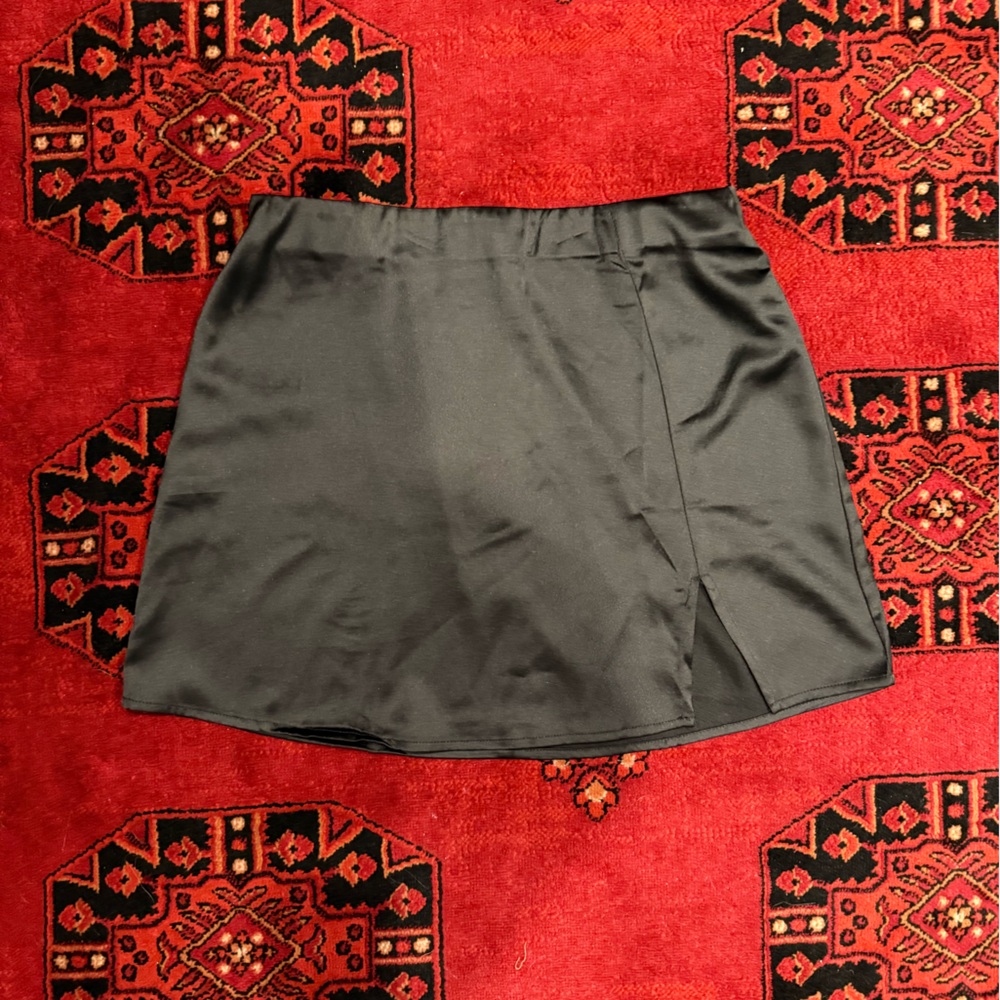 Elegant Black Satin Skirt